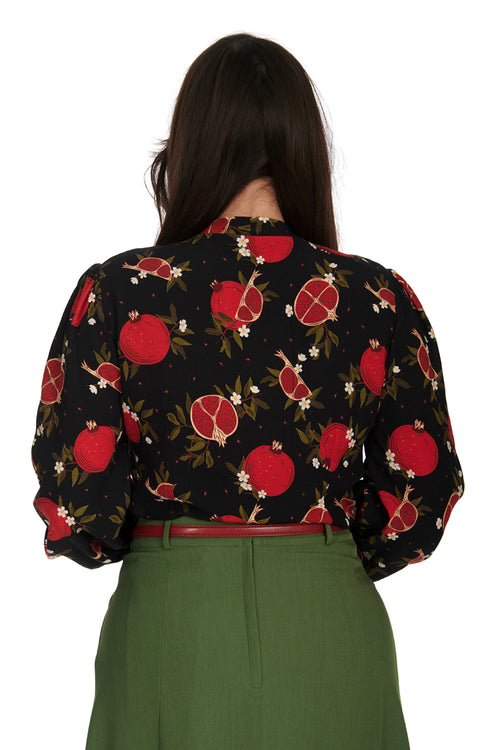 Pomegranate Tie Neck Blouse by Banned