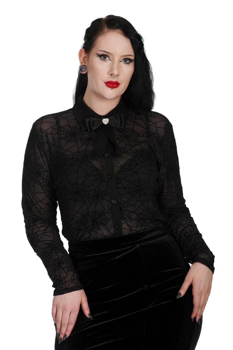 Tangled in Paradise Spiderweb Blouse by Banned