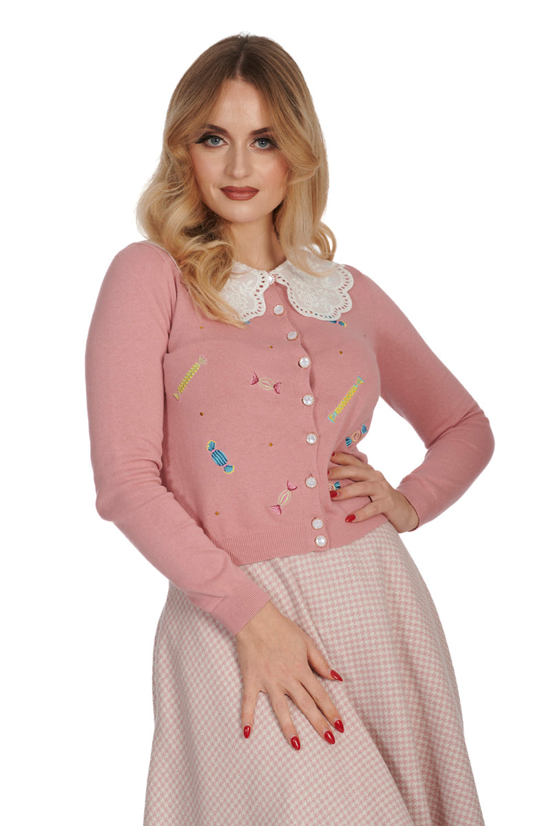 Candy Cardigan in Pink by Banned