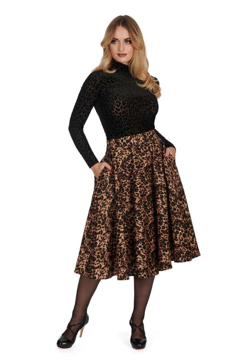 Leopard Cheetah Girl Circle Skirt by Banned