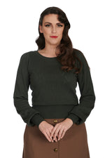 Ruth Pointelle Sweater in Olive by Banned