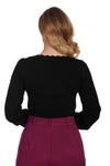 Scarlet Scalloped Neck Sweater in Black by Banned