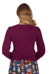 Scarlet Scalloped Neck Sweater in Magenta by Banned