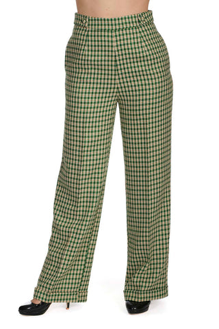 Green Houndstooth Ruby Pants by Banned – Modern Millie