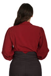 Puff Sleeve Bonnie Blouse in Burgundy by Banned