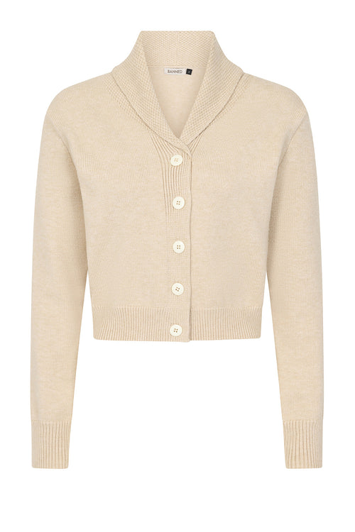 Beige Violet Cardigan by Banned