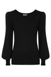 Una Puff Sleeve Sweater in Black by Banned