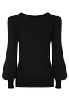 Una Puff Sleeve Sweater in Black by Banned