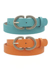 Double U Buckle Belt in Multiple Colors!