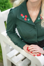 Jazzlyn Green Embroidered Top by Hearts & Roses London