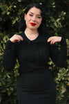 Black Shelly Knit Top by Hearts & Roses London