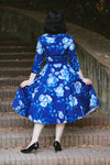 Blue Floral Dafney Swing Dress by Hearts & Roses London