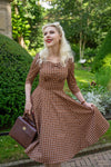 Rust Check Daniella Dress by Hearts & Roses London