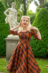 Autumn Rust Plaid Caitlin Dress by Hearts & Roses London