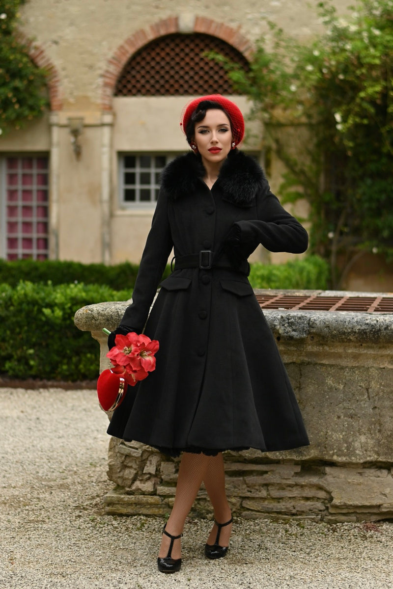 Matilda Coat in Black by Hearts & Roses London