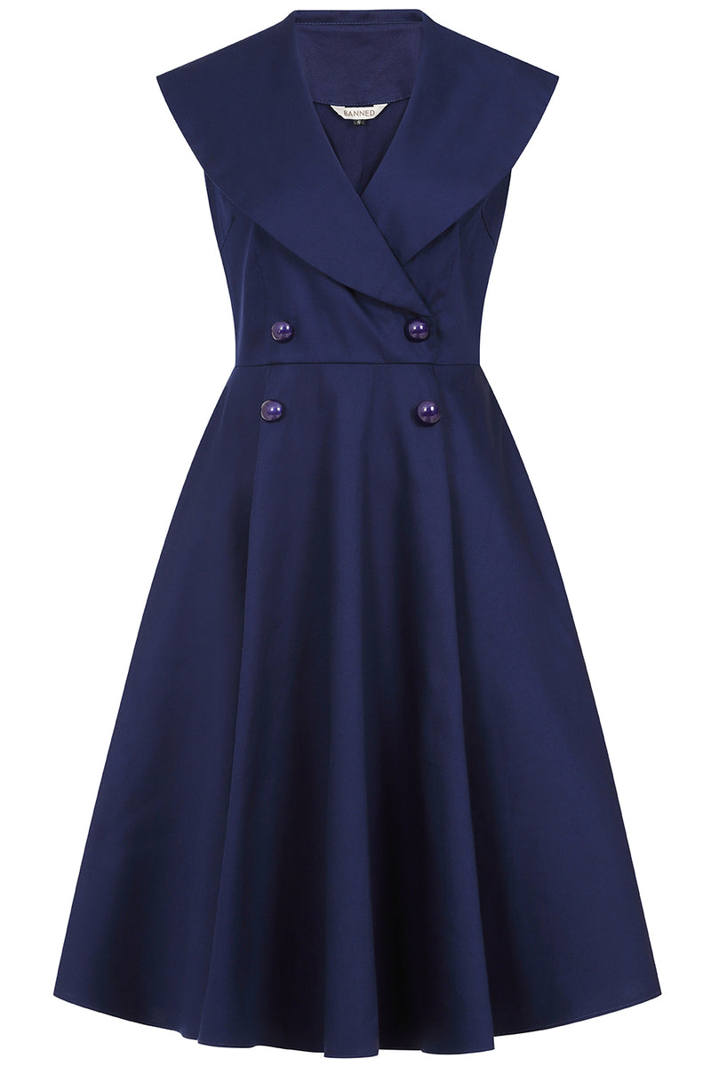 Isla Swing Dress in Navy by Banned Modern Millie Isla Swing Dress in Navy by Banned Modern Millie