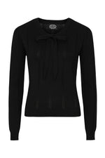 Black Shelly Knit Top by Hearts & Roses London