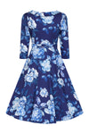 Blue Floral Dafney Swing Dress by Hearts & Roses London