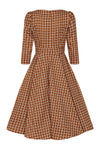 Rust Check Daniella Dress by Hearts & Roses London