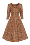 Rust Check Daniella Dress by Hearts & Roses London