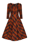 Autumn Rust Plaid Caitlin Dress by Hearts & Roses London