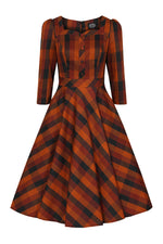 Autumn Rust Plaid Caitlin Dress by Hearts & Roses London