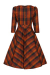 Autumn Rust Plaid Caitlin Dress by Hearts & Roses London