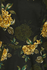 Black and Gold Floral Inez Dress by Hearts & Roses London