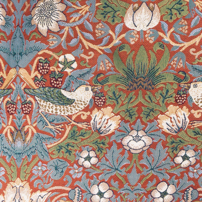 William Morris Strawberry Thief Rust Folding Tapestry Tote Bag
