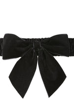 Millie Velvet Bow Belt in Black by Banned