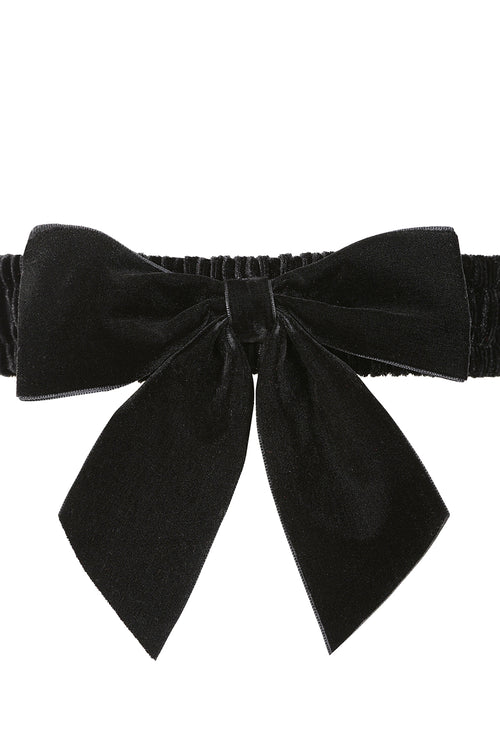 Millie Velvet Bow Belt in Black by Banned