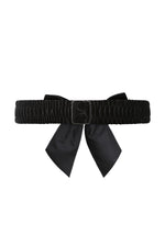 Millie Velvet Bow Belt in Black by Banned
