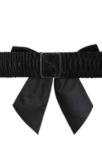 Millie Velvet Bow Belt in Black by Banned