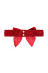 Millie Velvet Bow Belt in Red by Banned