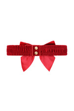 Millie Velvet Bow Belt in Red by Banned