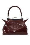 Shimmery Burgundy Bat Satchel Bag by Banned