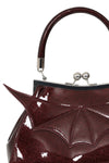 Shimmery Burgundy Bat Satchel Bag by Banned