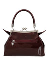 Shimmery Burgundy Bat Satchel Bag by Banned