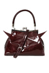 Shimmery Burgundy Bat Satchel Bag by Banned