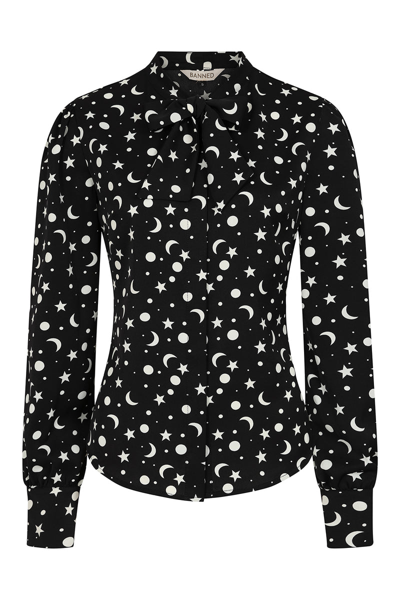 Moon and Stars Blouse in Black by Banned