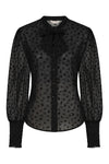 Velvet Flocked Black Sheer Blouse by Banned