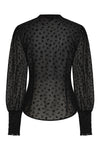 Velvet Flocked Black Sheer Blouse by Banned