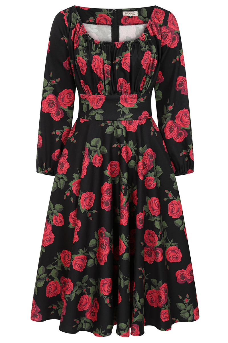 Mina Romantic Roses Dress by Banned