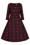 Navy and Red Barbara Plaid Dress by Banned