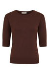 Brown 3/4 Sleeve Grace Sweater by Banned