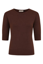 Brown 3/4 Sleeve Grace Sweater by Banned