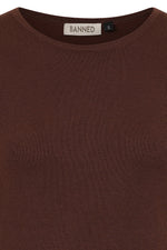 Brown 3/4 Sleeve Grace Sweater by Banned