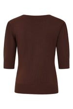 Brown 3/4 Sleeve Grace Sweater by Banned