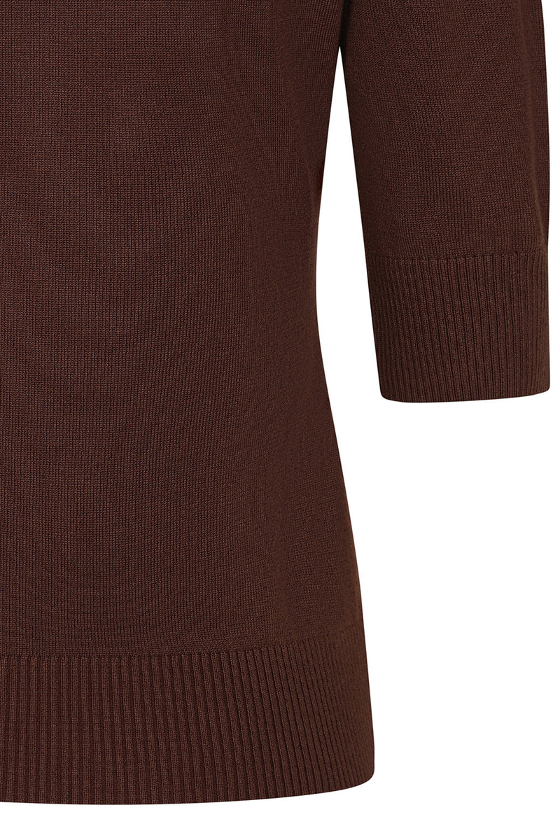 Brown 3/4 Sleeve Grace Sweater by Banned