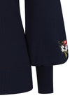 Navy Floral Neckline Carla Sweater by Banned